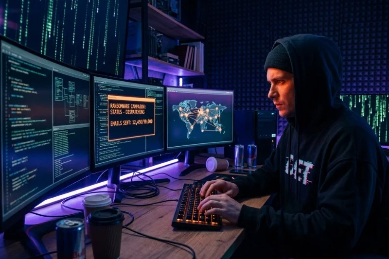 ransomware attacker sending out emails