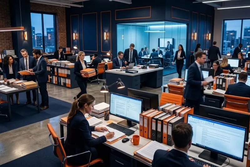 busy legal firm with secure files
