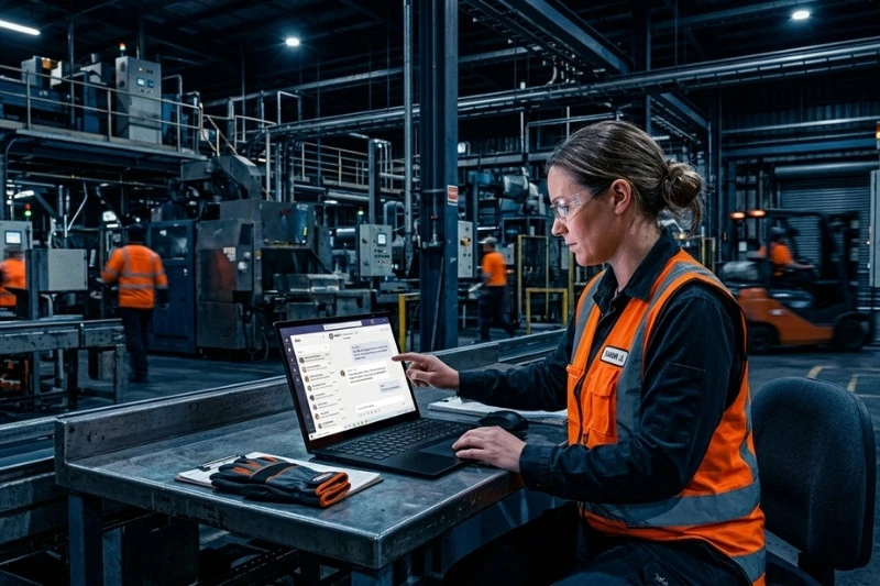microsoft teams on employee laptop