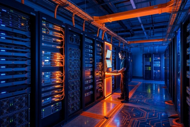 business it server room protected from cyber attack