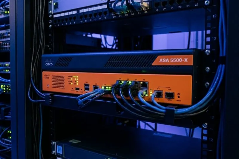 cisco firewall in server room