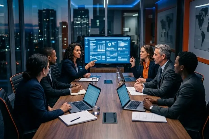 executives making decision on cybersecurity insurance