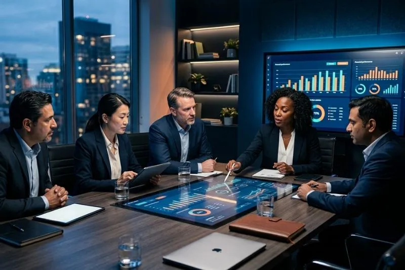 c suite reviewing roi on it services