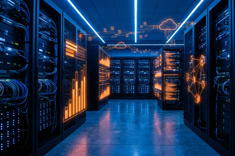 an IT cloud storage service room